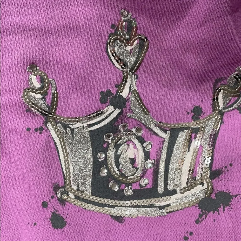 Gymboree 4 lavender sweatshirt crown dress euc